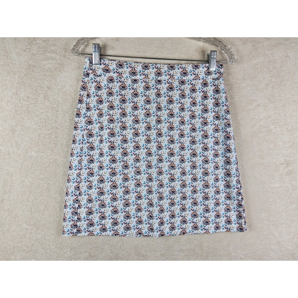 Point Sur J Crew Women's Lined Cotton Straight Floral Skirt Size 2